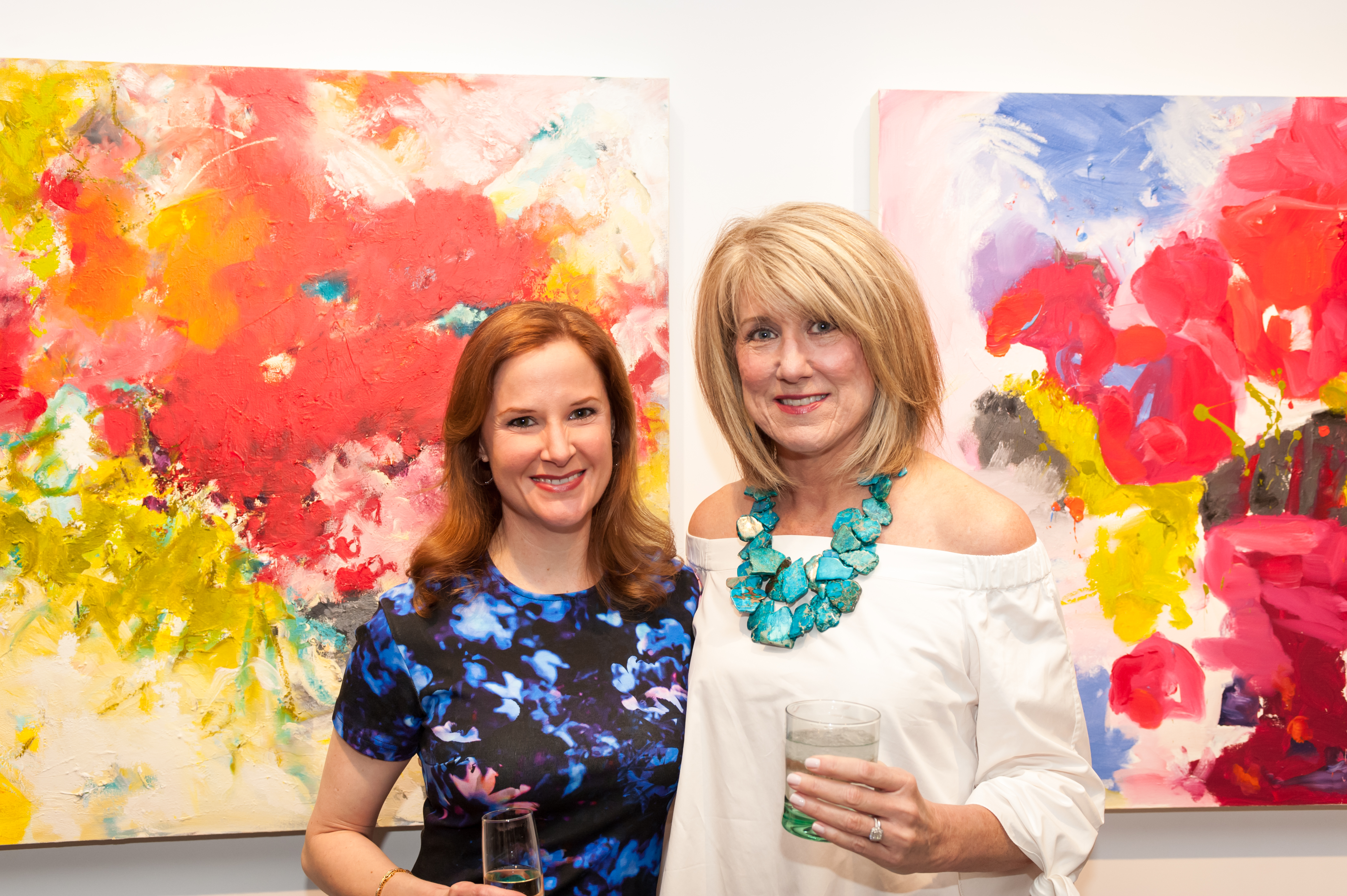 Shaie Williams for AGN Media. Caroline Kneese and Xan Sinclair Koonce at "Recollection" Anniversary Exhibition Open Reception held at Cerulean Gallery in Amarillo, TX on January 15, 2016