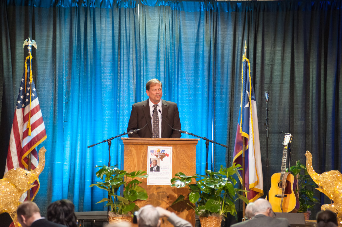 Shaie Williams for AGN Media. Tom Mechler speaks at the Texas Panhandle Lincoln-Reagan Day Dinner hosted by the local Republican party groups held at The Rex Baxter Building in Amarillo, TX on January 29, 2016